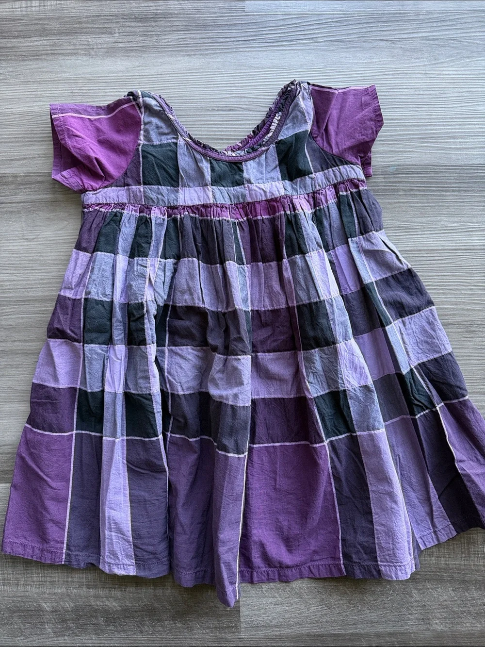 Burberry Purple Plaid Short Sleeve Dress